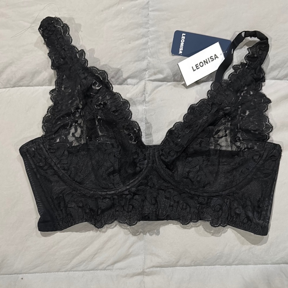 Victoria’s Secret Black Lace Bralette L/XL Size 38
